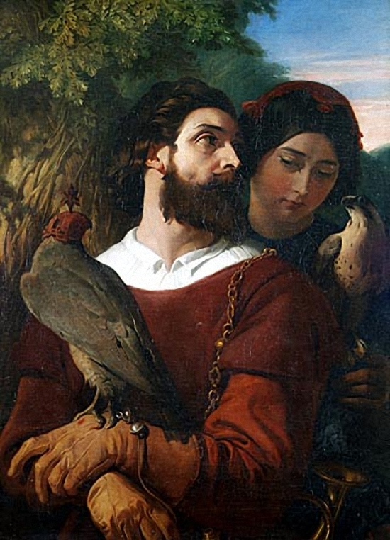 The Falconer by Daniel Maclise, 1853
